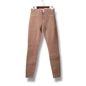 L'Agence Margot High Rise Skinny Jeans Moca Brown Coated NWOT Size 25